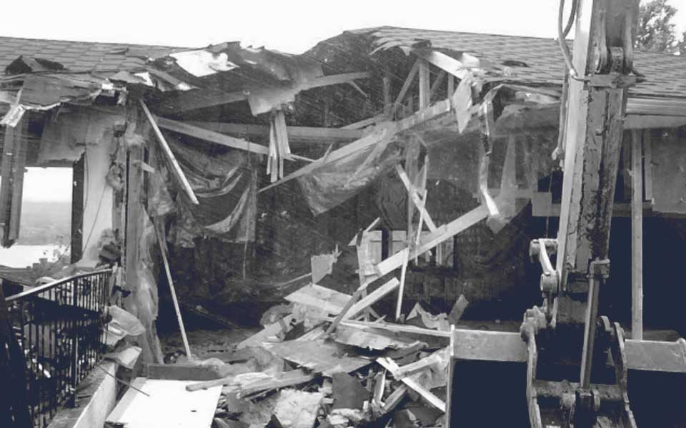 Abatement site, demolishes house.
